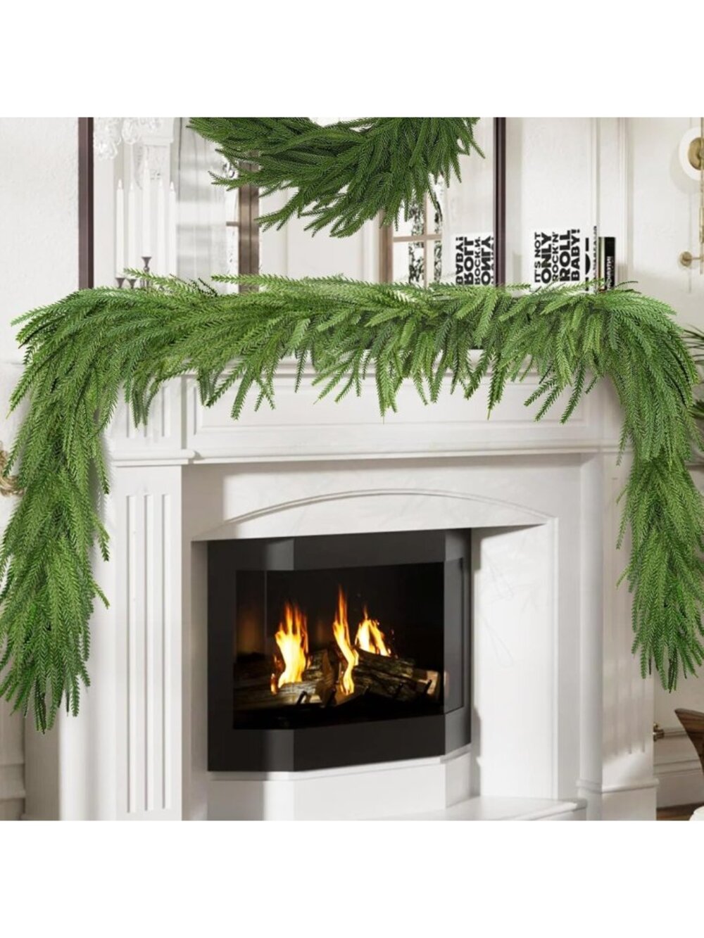 6 Ft Artificial Norfolk Pine Garlands - Realistic Holiday Greenery for